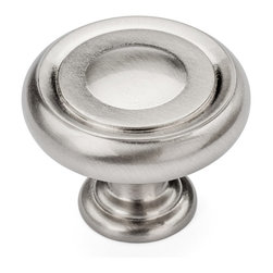 Cosmas - Cabinet Round Knob, 1-1/4" Diameter, Satin Nickel, Set of 10 - Cabinet And Drawer Knobs