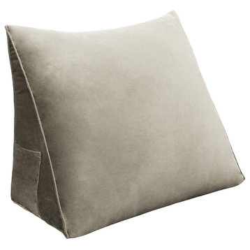 WOWMAX Reading Bed Rest Back Support Wedge Pillow, Taupe