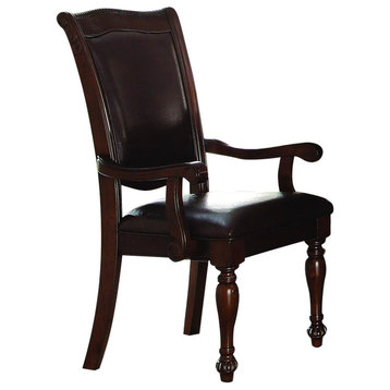Homelegance Lordsburg Arm Chairs, Dark Brown Faux Leather, Set of 2