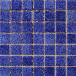 Mid Blue Glass Mosaic Swimming Pool Tiles - Mosaic Tiles