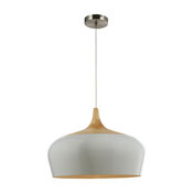 Legion Furniture Lauren Pendant Lamp, White, 16"