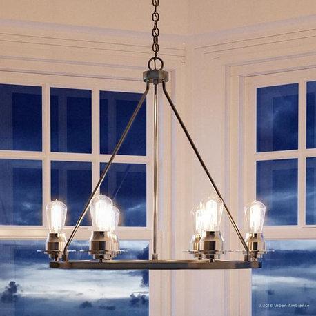 Luxury Industrial Chic Chandelier, Nashville Series, Brushed Nickel