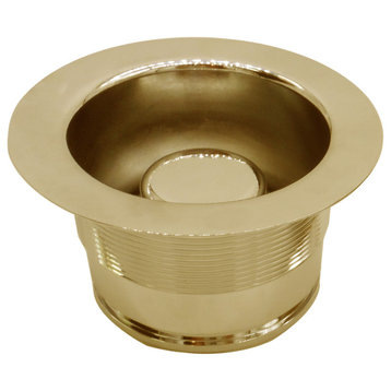 Ez-Mount Style Disposal Flange And Stopper In Polished Brass, Polished Brass