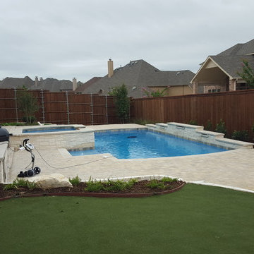 Prosper, TX Pool/Spa, Paver Deck, Synthetic Lawn Gras, Putting Green, Landscape