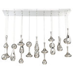 Modern Forms - Modern Forms Acid LED 23-Light Linear Chandelier in Polished Nickel - Enrich your living space with the surrealist Acid Multi-Light Pendant by Modern Forms. Its dramatic silhouette features a series of spun metal droplets of varying shapes and sizes that precipitate from a rectangular canopy. Powerful LED downlights are contained with the droplets providing a fashionable, yet functional ambience over an entryway or open living space.