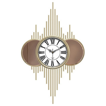 Creative Mute Wall Clock Made of Metal, C (Roman Numerals / White Dial)