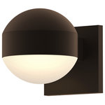 Sonneman - Reals Downlight LED Sconce with Dome Lens and Dome Cap, Textured Bronze - Beautifully executed forms of sculptural presence and simplicity that are equally at home inside or out.