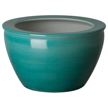 Cachepot Peacock Green Porcelain Bowl