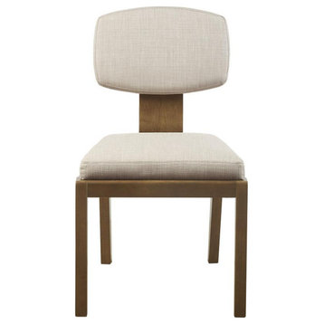 Armless Upholstered Dining Chair Set of 2, Tan, 20x23x34, Belen Kox