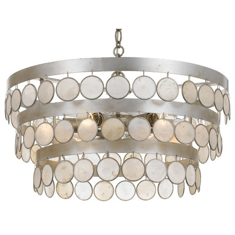 Coco 6 Light Antique Silver Chandelier