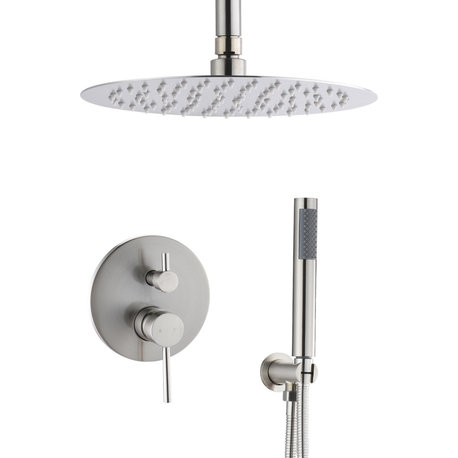 10"Ceiling Mounted Shower System, Brushed Nickel
