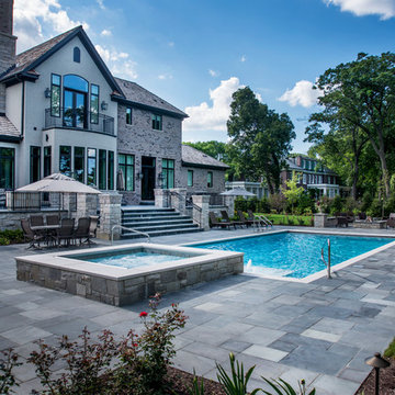 Lake Bluff, IL Swimming Pool, Spa, and Sunshelf with Bubblers