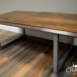 New Product Lines: Stainless Steel Metal Edging Wood Table - Furniture