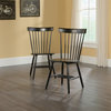 Sauder New Grange Solid Wood Spindle Back Dining Chair in Black (Set of 2)