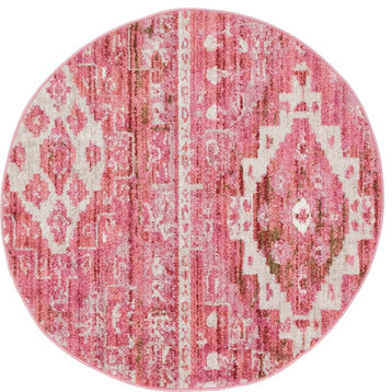 Rug Unique Loom Basilica Pink Round 3'3x3'3