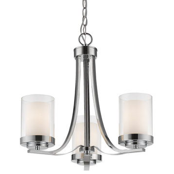 Willow Collection 3 Light Chandelier in Chrome Finish