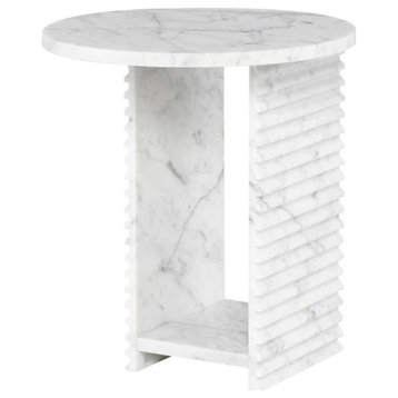 Harvey White Marble Side Table
