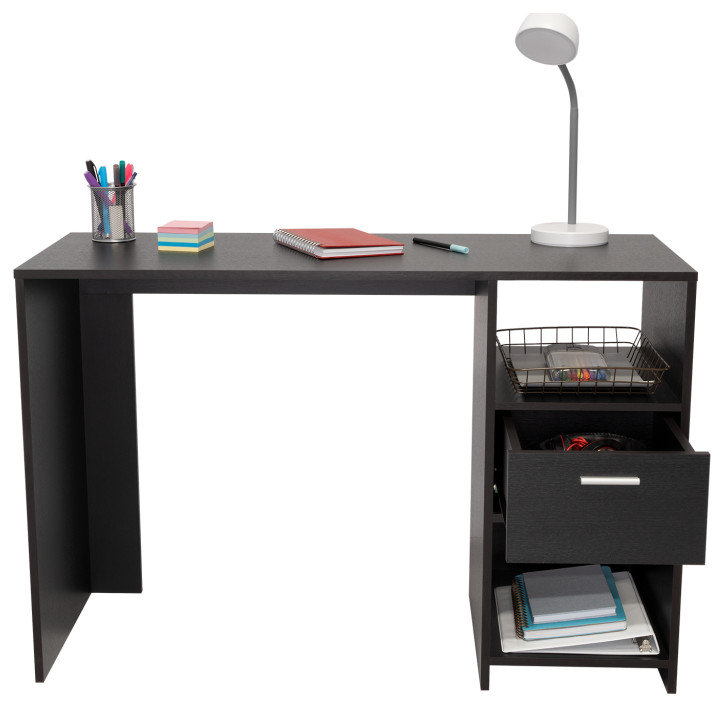 Arlington Computer Desk with Drawer, 2 Open Storage Shelves and Legs