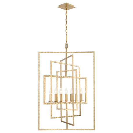 Capri 7 Light Antique Gold Chandelier