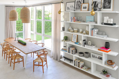 Dining room - coastal dining room idea in Miami