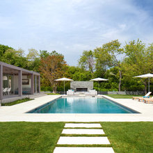pool with grass decking