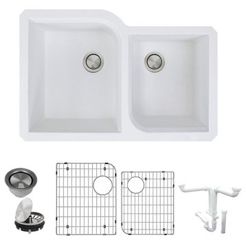 Radius Granite 31" Undermount Kitchen Sink Kit, White