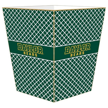 WB3117-Gold Baylor Bears on Chelsea Wastepaper Basket