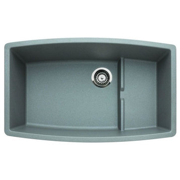 32"x19.5" Performa Cascade Super Single Sink, Metallic Gray