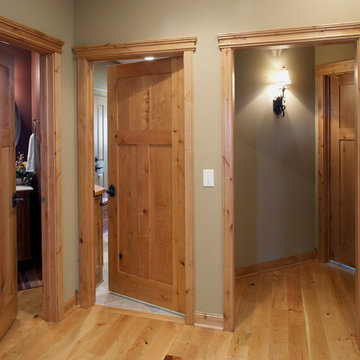Knotty Alder stile & rail wood interior door with flat panels