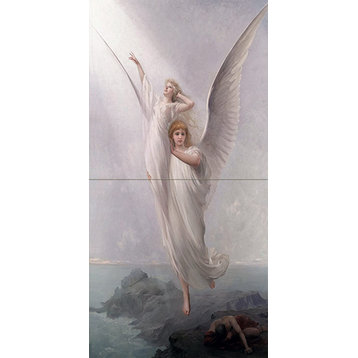 Tile Mural HUMAN SOUL angels wings girls Backsplash 4.25" Ceramic Matte