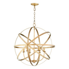 Celeste 6-Light Sphere Chandelier, Aged Brass