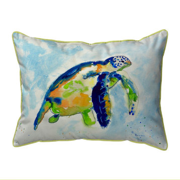 Blue Sea Turtle Large Indoor/Outdoor Pillow 16x20