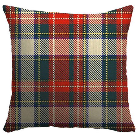 "Red and Green Holiday Tartan Plaid Tweed" Pillow 20"x20"