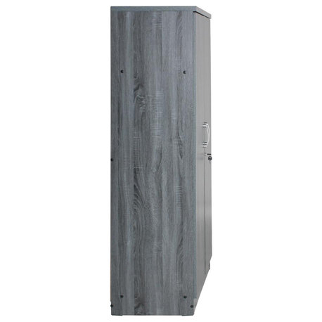 Better Home Products Harmony Wood Two Door Armoire Wardrobe Cabinet in Gray