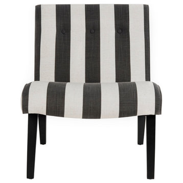 Dale Chair With Buttons Black/ White