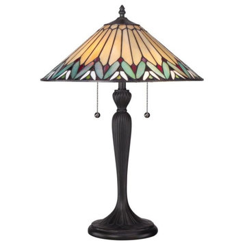 2 Light Table Lamp - Tiffany Table Lamp Geometric Style - Tiffany-Table Lamps