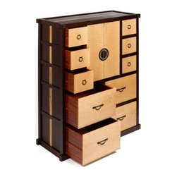 Master Tansu Chest of Wenge and Fiddleback Swiss Pear Wood - Armoires And Wardrobes