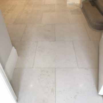 Grubby Honed Limestone Floor restored in Highgate
