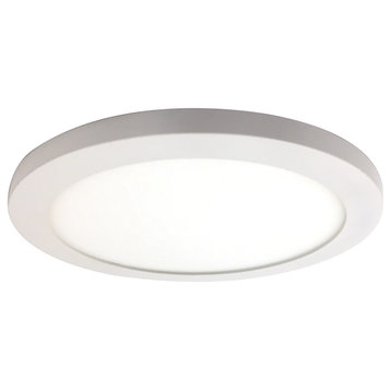 Disc LED Round Flush Mount, White, 5.5"