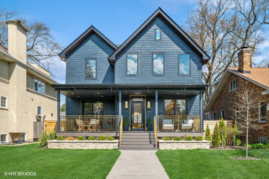 Large transitional house exterior photo in Chicago