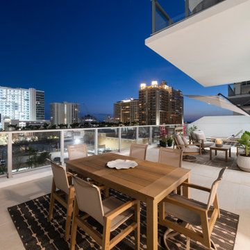Evening City Views from Private Terrace — Bayso Sarasota Condo