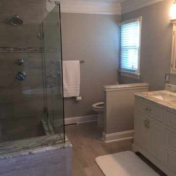Master bathroom with ceramic tile and granite