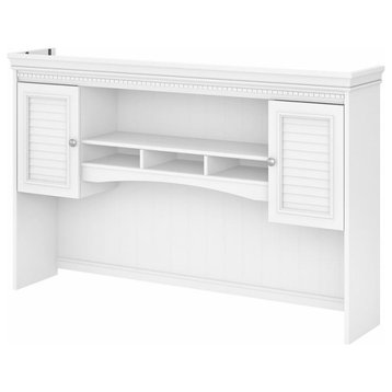 Fairview 60W Hutch for L Shaped Desk in White and Gray - Engineered Wood