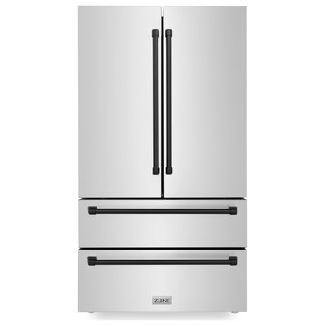 ZLINE 36" French Door Refrigerator With Ice Maker, Stainless RFMZ-36-MB