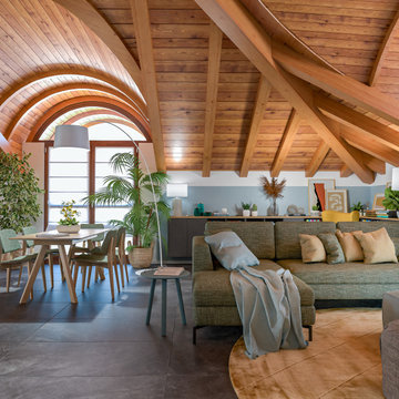 Case mansardate: un ampio living da completare - progetto in corso