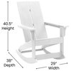 Finn Modern All-Weather 2-Slat Poly Resin Wood Rocking Adirondack Chair with...