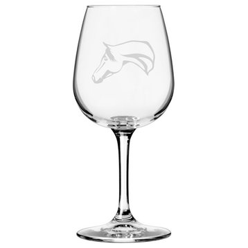 Arabian, Face Horse Themed Etched All Purpose 12.75oz. Libbey Wine Glass