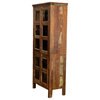 Nantucket Style Reclaimed Wood Glass Cabinet