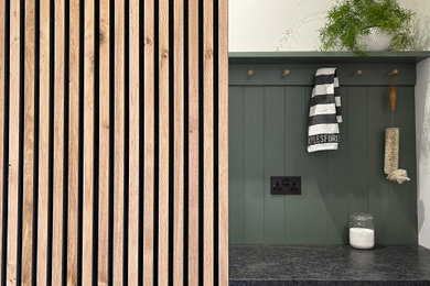 Inspiration for a contemporary laundry room remodel in London