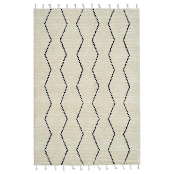 Celestial Ivory And Black Area Rug, 8'x10'